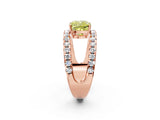 Rose gold Fancy Yellow Cushion  Solitaire Split Shank Pave Diamond Ring_51