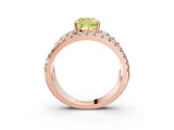 Rose gold Fancy Yellow Cushion  Solitaire Split Shank Pave Diamond Ring_52