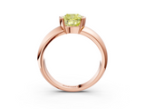 Rose gold Fancy Yellow Cushion  Solitaire Tension Set Diamond Ring with Wide Band_23