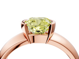 Rose gold Fancy Yellow Cushion  Solitaire Tension Set Diamond Ring with Wide Band_24