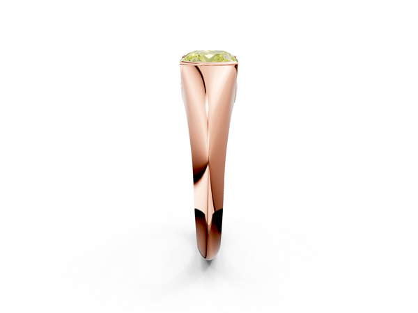 Rose Gold Cushion Cut Tension Set Solitaire Engagement Ring Setting for Fancy Yellow Center