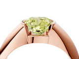 Rose gold Fancy Yellow Cushion  Solitaire Tension Set Diamond Ring_24