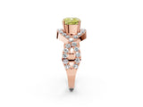 Rose gold Fancy Yellow Cushion  Solitaire Twist Band Pavé Diamond Engagement Ring_53