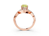 Rose gold Fancy Yellow Cushion  Solitaire Twist Band Pavé Diamond Engagement Ring_54