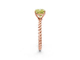 Rose gold Fancy Yellow Cushion  Solitaire Twist Band Ring with Four-Prong Setting_82