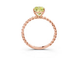 Rose gold Fancy Yellow Cushion  Solitaire Twist Band Ring with Four-Prong Setting_83