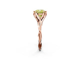 Rose gold Fancy Yellow Cushion  Solitaire Twist Band Six-Prong Setting 3
