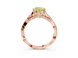 Rose gold Fancy Yellow Cushion  Solitaire Twist Band Six-Prong Setting 4