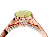 Rose gold Fancy Yellow Cushion  Solitaire Twist Band Six-Prong Setting 5