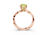 Rose gold Fancy Yellow Cushion  Solitaire Twist Band with Pavé Accents and Four-Prong Setting_23