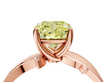 Rose gold Fancy Yellow Cushion  Solitaire Twist Band with Pavé Accents and Four-Prong Setting_24