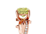 Rose gold Fancy Yellow Cushion  Solitaire Twist Band with Pavé Accents and Four-Prong Setting_25