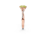 Rose gold Fancy Yellow Cushion  Solitaire Twist Band with Pavé Diamonds and Four-Prong Setting_75