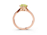 Rose gold Fancy Yellow Cushion  Solitaire Twist Band with Pavé Diamonds and Four-Prong Setting_76