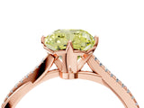 Rose gold Fancy Yellow Cushion  Solitaire Twist Band with Pavé Diamonds and Four-Prong Setting_77