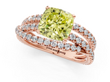Rose gold Fancy Yellow Cushion  Solitaire Twist Band with Pavé Setting and Four-Prong Setting_82