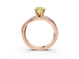Rose gold Fancy Yellow Cushion  Solitaire Twist Band with Pavé Setting and Four-Prong Setting_84