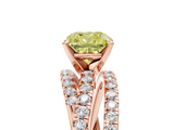 Rose gold Fancy Yellow Cushion  Solitaire Twist Band with Pavé Setting and Four-Prong Setting_86