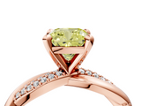 Rose gold Fancy Yellow Cushion  Solitaire Twist Band with Pave Prong Setting_46