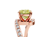 Rose gold Fancy Yellow Cushion  Solitaire Twist Band with Pave Set Diamonds and Four-Prong Setting_131