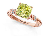 Rose gold Fancy Yellow Cushion  Solitaire Twisted Band Prong Set Engagement Ring_62