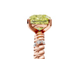 Rose gold Fancy Yellow Cushion  Solitaire Twisted Band Prong Set Engagement Ring_66
