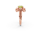 Rose gold Fancy Yellow Cushion  Solitaire Twisted Band Scroll Prong Ring_5