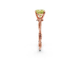 Rose gold Fancy Yellow Cushion  Solitaire Twisted Band with Bead Prong Setting_295