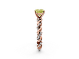 Rose gold Fancy Yellow Cushion  Solitaire Twisted Band with Pavé Accents and Four-Prong Setting_5