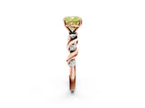 Rose gold Fancy Yellow Cushion  Solitaire Twisted Band with Prong Setting 3