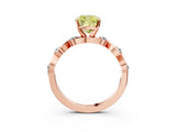Rose gold Fancy Yellow Cushion  Solitaire Twisted Band with Prong Setting 4