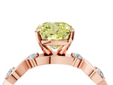 Rose gold Fancy Yellow Cushion  Solitaire Twisted Band with Prong Setting 5