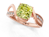 Rose gold Fancy Yellow Cushion  Solitaire Twisted Band with Prong Setting_4