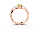 Rose gold Fancy Yellow Cushion  Solitaire Twisted Band with Prong Setting_6