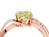 Rose gold Fancy Yellow Cushion  Solitaire Twisted Band with Prong Setting_7