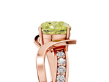 Rose gold Fancy Yellow Cushion  Solitaire Twisted Band with Prong Setting_8