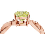 Rose gold Fancy Yellow Cushion  Solitaire Twisted Pave Diamond Ring with Four-Prong Setting_28