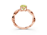 Rose gold Fancy Yellow Cushion  Solitaire Twisted Pave Diamond Ring with Four-Prong Setting_83