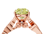 Rose gold Fancy Yellow Cushion  Solitaire Vine Band with Milgrain Prong Setting_7