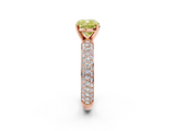 Rose gold Fancy Yellow Cushion  Solitaire with Pave Band and Four-Prong Setting_5