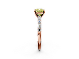 Rose gold Fancy Yellow Cushion  Solitaire with Side Baguettes and Channel Set Band_47