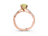 Rose gold Fancy Yellow Cushion  Solitaire with Side Baguettes and Channel Set Band_48