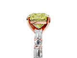 Rose gold Fancy Yellow Cushion  Solitaire with Side Baguettes and Channel Set Band_50