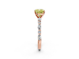 Rose gold Fancy Yellow Cushion  Solitaire with Side Stones on a Pavé Band and Four-Prong Setting_25