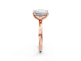 Rose gold Fancy Yellow Cushion  and Emerald Cut Toi Moi Ring with Prong Setting_47