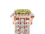 Rose gold Fancy Yellow Emerald -Cut Halo Diamond Ring with Split Shank and Four-Prong Setting_96