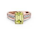 Rose gold Fancy Yellow Emerald  Brilliant Channel-Set Solitaire Ring with Four-Prong Setting_20