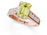 Rose gold Fancy Yellow Emerald  Brilliant Channel-Set Solitaire Ring with Four-Prong Setting_21