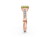 Rose gold Fancy Yellow Emerald  Brilliant Channel-Set Solitaire Ring with Four-Prong Setting_22