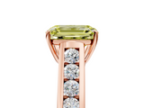 Rose gold Fancy Yellow Emerald  Brilliant Channel-Set Solitaire Ring with Four-Prong Setting_25